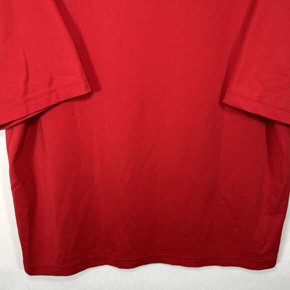 Under Armour Short Sleeve Mock Neck Relaxed Fit Shirt Mens Size Large Red Logo - Picture 10 of 10